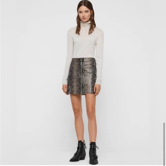 All Saints Lena Oba snakeskin skirt - Picture 8 of 15